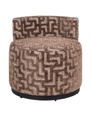 Runder Design-Sessel mit Labyrinth-Muster Braun FRANNY