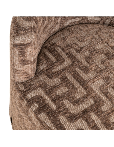Runder Design-Sessel mit Labyrinth-Muster Braun FRANNY