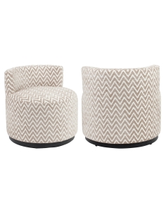 Poltrona rotonda design motivo chevron sabbia FRANNY