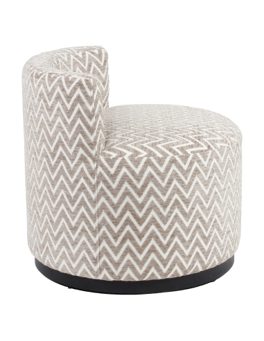 Fauteuil Rond Design Motif Chevron Sable FRANNY