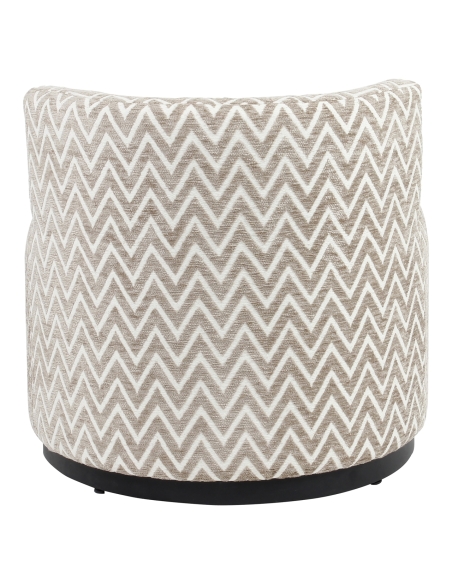 Poltrona rotonda design motivo chevron sabbia FRANNY