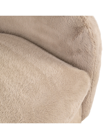 Drehbarer runder Sessel aus weichem Stoff Khaki COLMAR