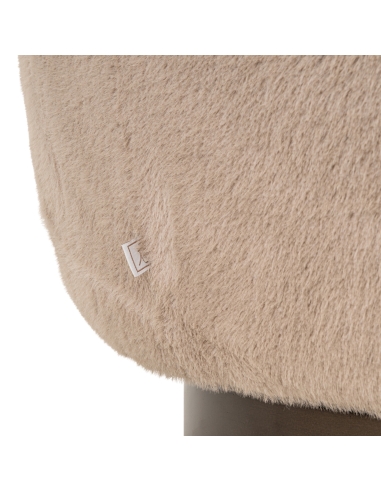 Drehbarer runder Sessel aus weichem Stoff Khaki COLMAR