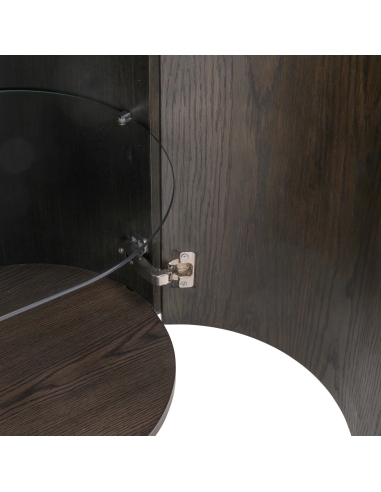 Display Cabinet Open Shelves Marble Effect Top LANGFORD