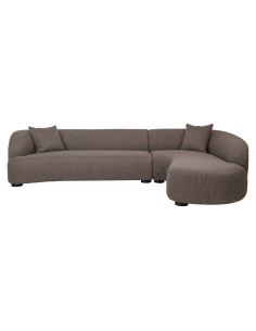 Right Corner Sofa Brown Fabric Generous PANDORA 2