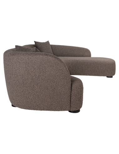 Right Corner Sofa Brown Fabric Generous PANDORA
