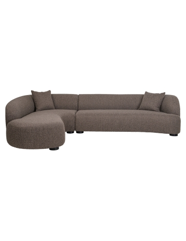 Left Corner Sofa Brown Fabric Generous PANDORA