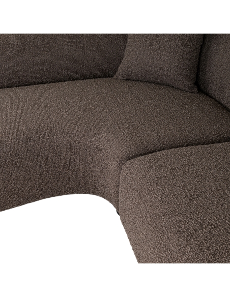Canapé d'Angle Gauche Tissu Brun Généreux PANDORA