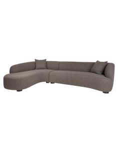 Left Corner Sofa Brown Fabric Generous PANDORA