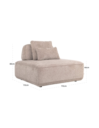 Modulares Sofa mit abnehmbarem Rückenlehne Stoff Moka TUDOR