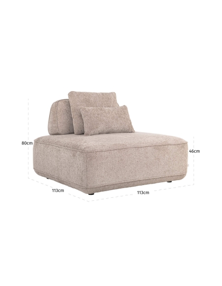 Modulares Sofa mit abnehmbarem Rückenlehne Stoff Moka TUDOR