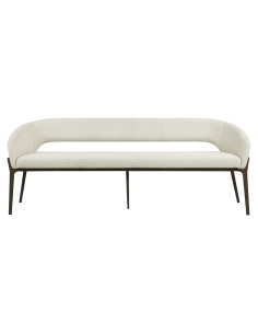Rounded-Back Dining Bench Biscuit KENZI 2