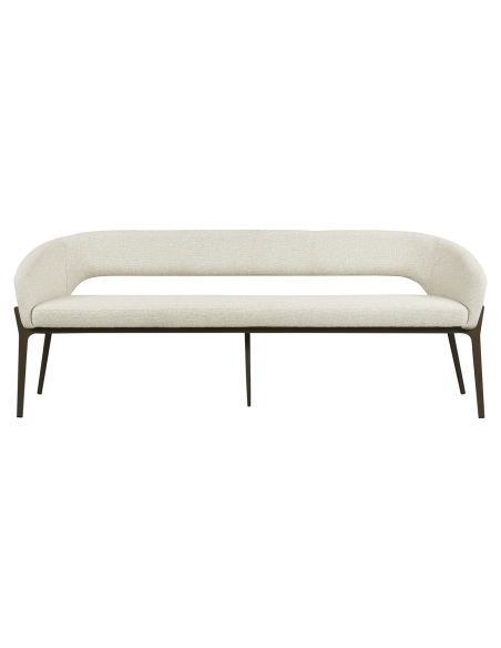 Rounded-Back Dining Bench Biscuit KENZI