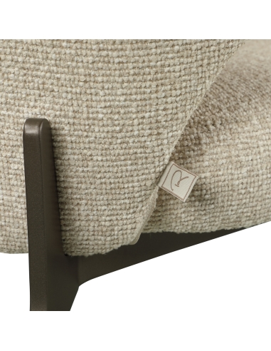 Rounded-Back Dining Bench Biscuit KENZI