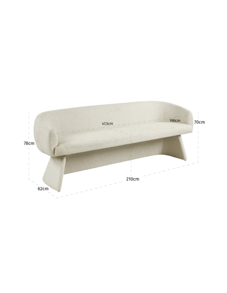 Dining Room Bench Upholstered Base Biscuit QUIRIRO