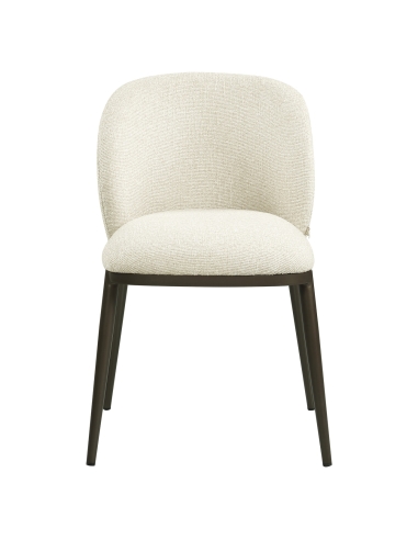 Chaise de Salle à Manger Tissu Ignifugé Biscuit GANDY