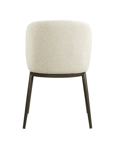 Chaise de Salle à Manger Tissu Ignifugé Biscuit GANDY