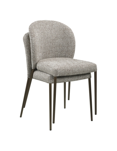 Chaises Empilables Tissu Tweed Terre Ignifugé STACKER