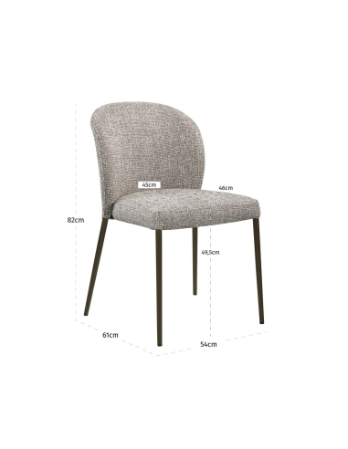Chaises Empilables Tissu Tweed Terre Ignifugé STACKER