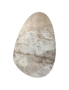 Tapis Forme Galet Relief Nuancé Beige MATS