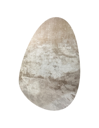 Pebble Shape Textured Rug Variegated Beige MATS