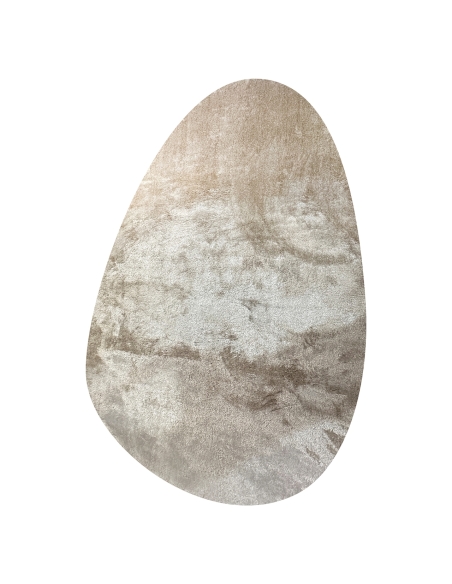 Alfombra Forma Guijarro Relieve Matizado Beige MATS
