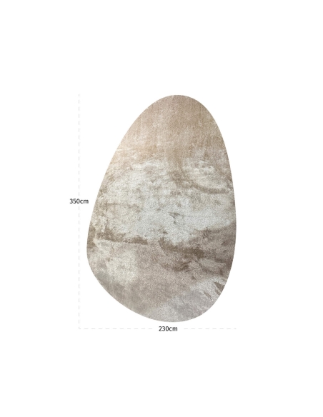 Alfombra Forma Guijarro Relieve Matizado Beige MATS