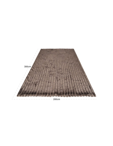 Zachte geribbelde plaid taupe FURENZO