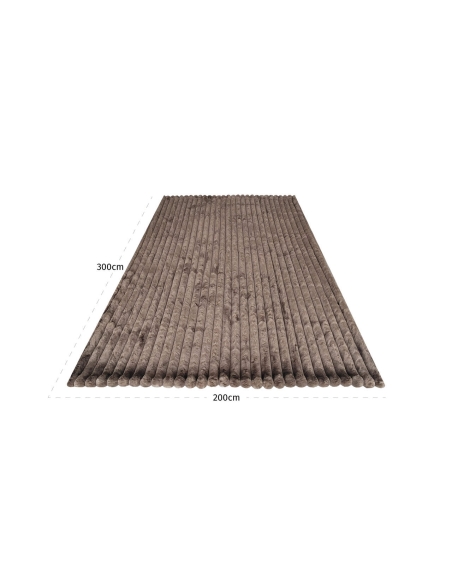 Zachte geribbelde plaid taupe FURENZO