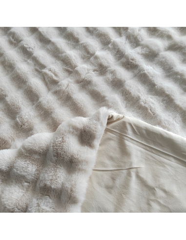Manta de textura suave ondulada crema FLUFF