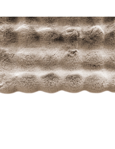 Manta de textura lujosa con reverso de terciopelo beige PLUSH