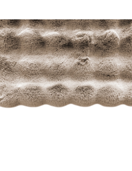Manta de textura lujosa con reverso de terciopelo beige PLUSH