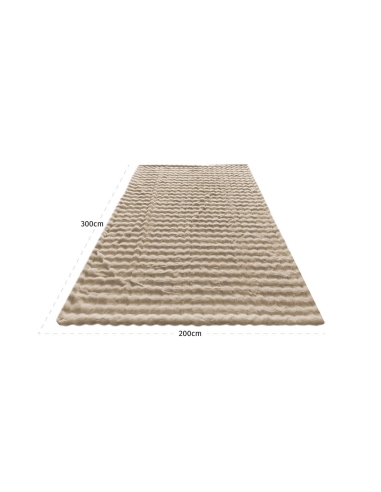 Manta de textura lujosa con reverso de terciopelo beige PLUSH