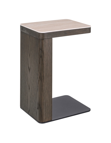 Table d'Appoint Plateau Effet Travertin NANDO