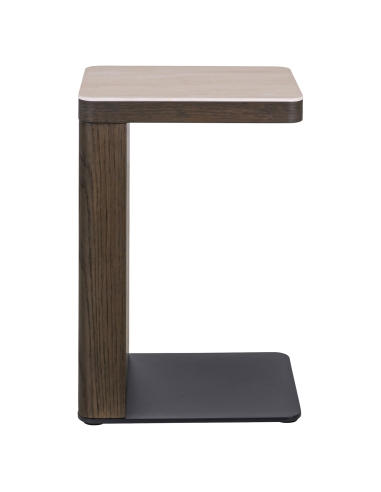 Table d'Appoint Plateau Effet Travertin NANDO