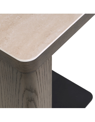 Mesa de apoio com tampo efeito travertino NANDO
