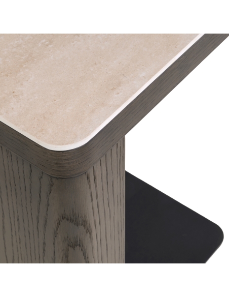 Table d'Appoint Plateau Effet Travertin NANDO