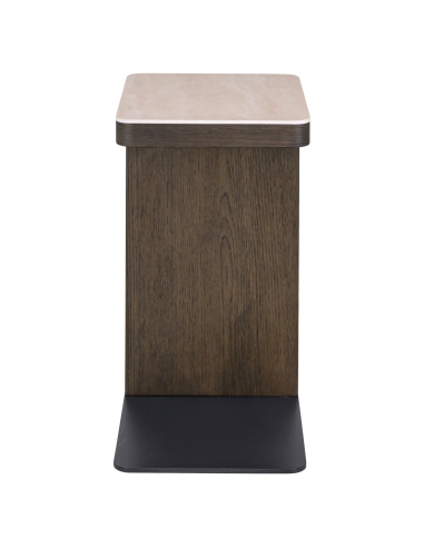 Table d'Appoint Plateau Effet Travertin NANDO