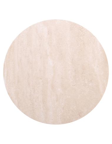 Round Side Table Travertine Effect Top RITZ
