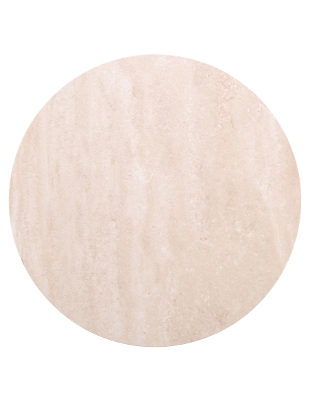 Ronde bijzettafel met travertinlook blad RITZ