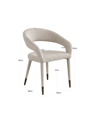 Cadeira Silhouette Escultural Bouclé Natural GIA