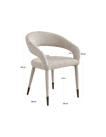 Chaise Silhouette Sculpturale Bouclé Naturel GIA