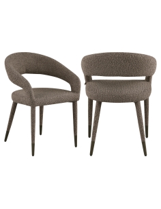 Chaise Silhouette Sculpturale Bouclé Brun GIA