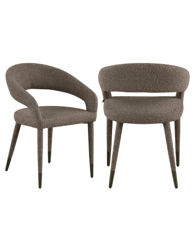 Chaise Silhouette Sculpturale Bouclé Brun GIA