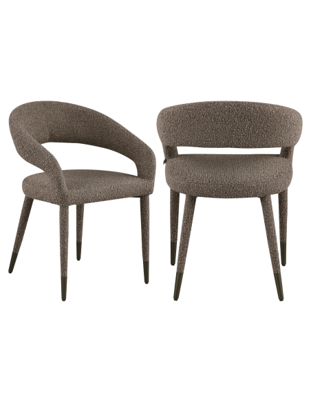 Sedia Silhouette Scultorea Bouclé Marrone GIA
