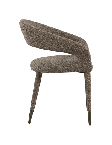 Chaise Silhouette Sculpturale Bouclé Brun GIA