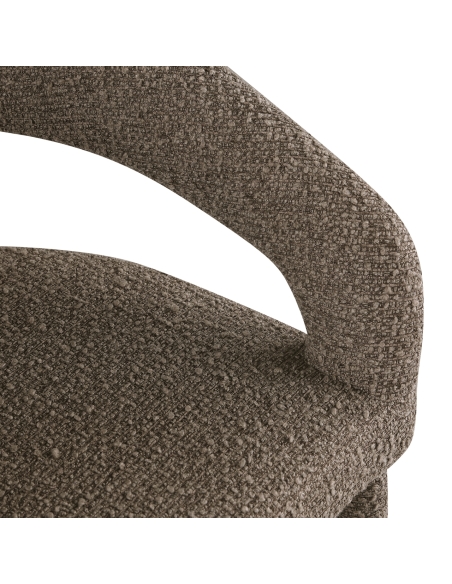 Chaise Silhouette Sculpturale Bouclé Brun GIA