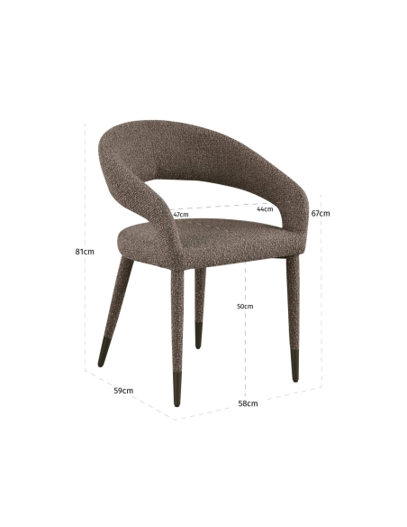 Sculpturale stoel Bouclé Bruin GIA