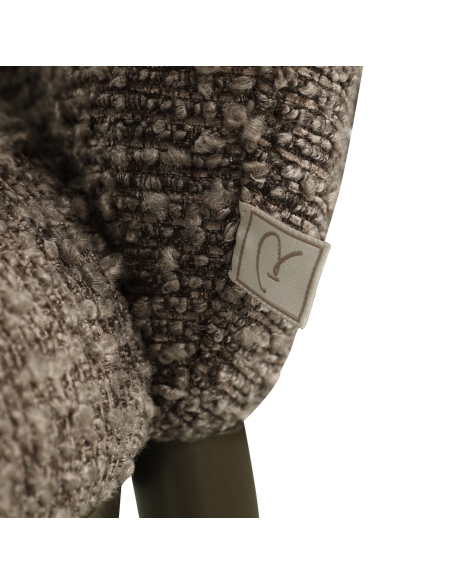 Chaise de Salle à Manger Tissu Bouclé Brun GANDY