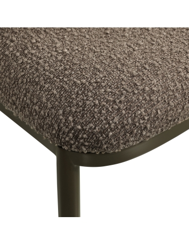 Brown Bouclé Fabric Dining Chair GANDY